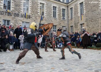 Photo de E. Fuselier, prises de fer dans la cour du château